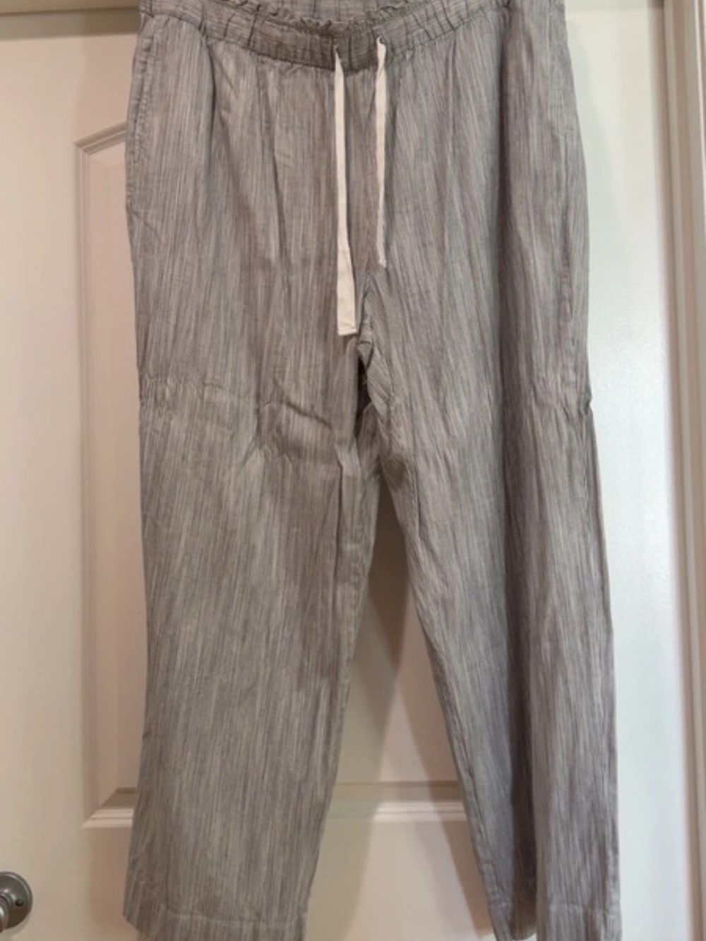 Lane Bryant Light Gray Wide-Leg Drawstring Pants